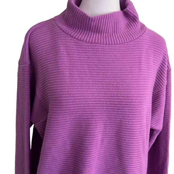 Nwt MELLODAY Purple Ottoman Ribbed Long Sleeve Top size Small - Picture 4 of 6